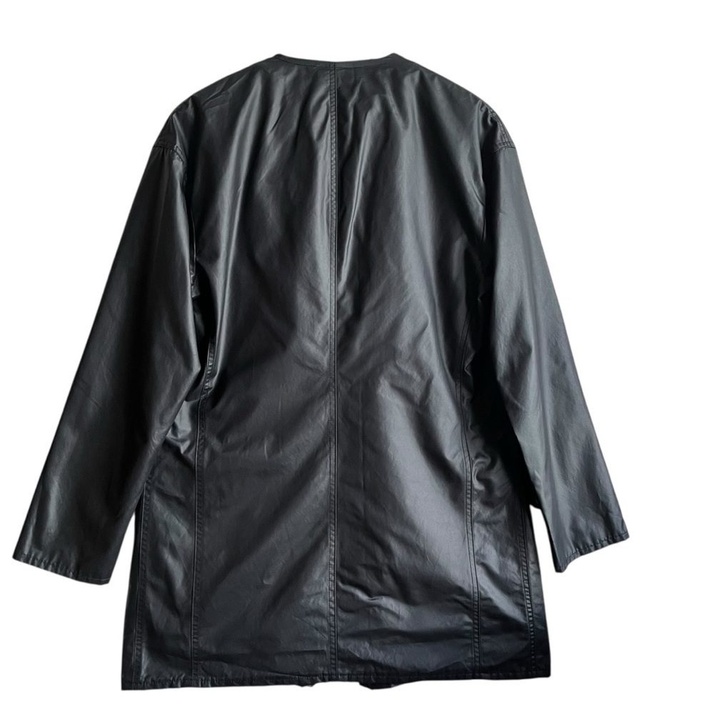 Tess Giberson Asymmetrical Zip Rain Jacket Black Nylon Shell Size 2 - Picture 9 of 14